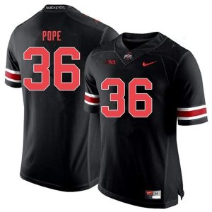 Men's Ohio State Buckeyes #36 K'Vaughan Pope Black Out Nike NCAA College Football Jersey August MSV2544EP